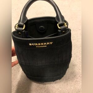 Burberry crossbody black Suede bucket